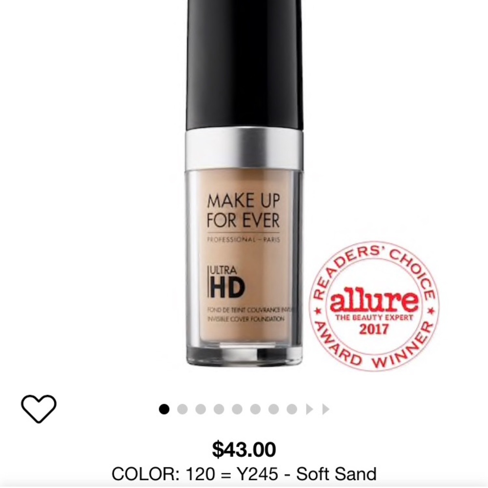 Make up for ever Ultra HD foundation.